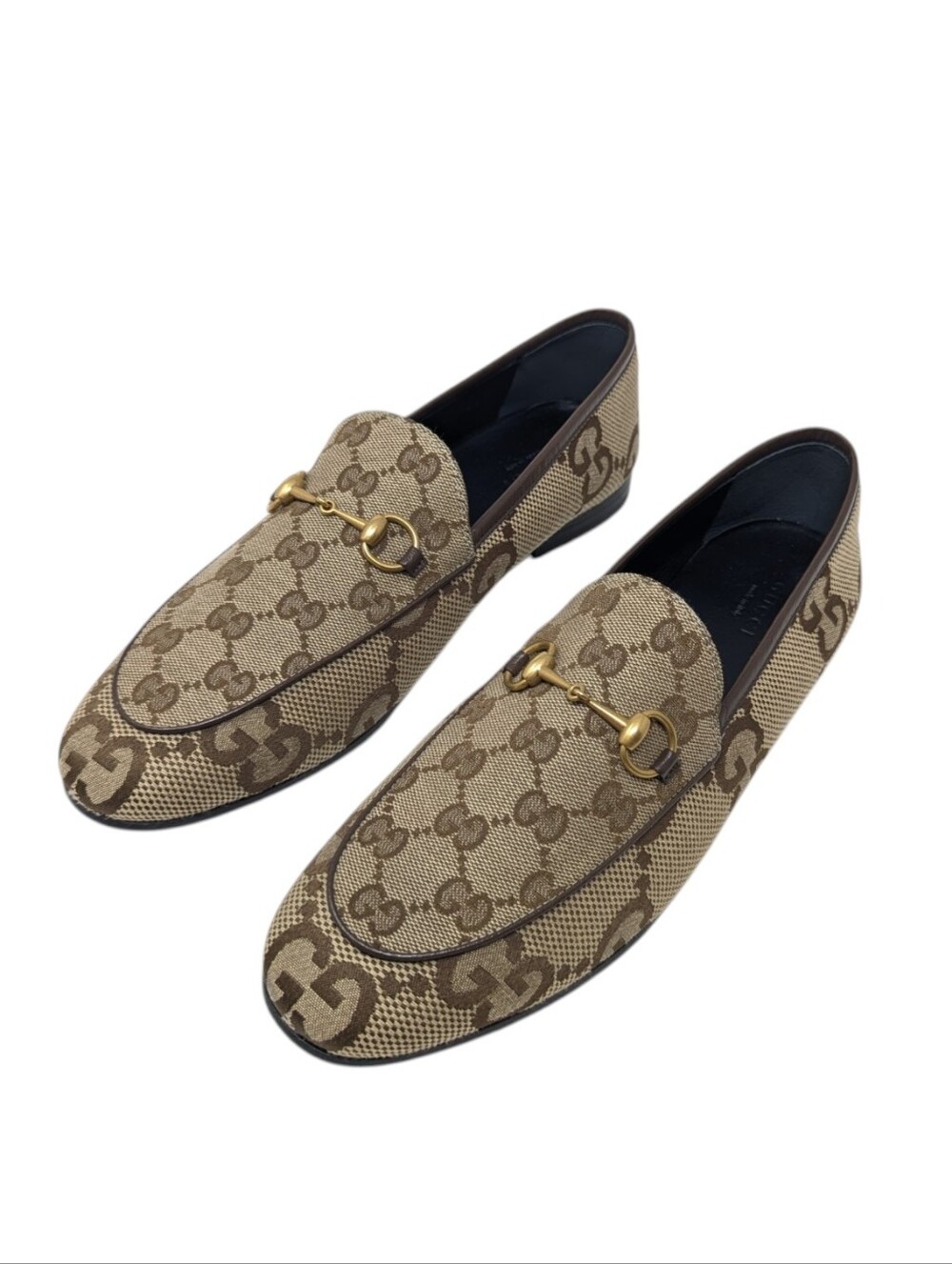 NEW Gucci Jordaan Jumbo GG Monogram Horsebit Jacquard Loafer Mule Size EU 39.5